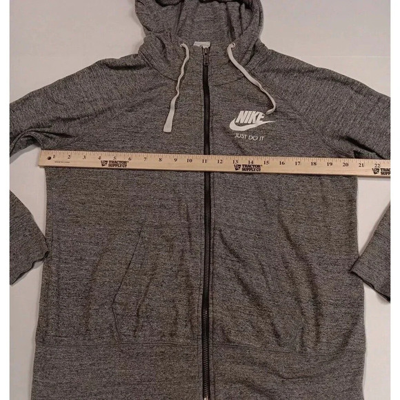 Vintage Nike Hooded Full Zip Light Weight Track Jacket size Medium Gray - Picture 7 of 8